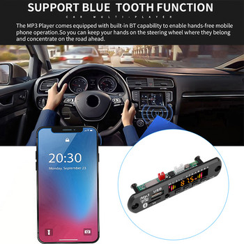 kebidu Bluetooth 5.0 Δέκτης κιτ αυτοκινήτου Συσκευή αναπαραγωγής MP3 Αποκωδικοποιητής πίνακας Έγχρωμη οθόνη Ραδιόφωνο FM TF USB 3,5 mm AUX Ήχος για Iphone XS