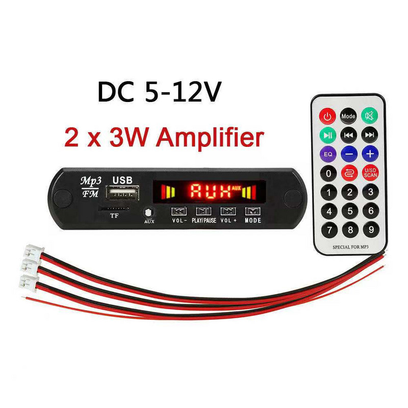 DC 5V/12V Bluetooth MP3 WMA dekoder ploča audio modul USB TF radio bežični FM prijemnik MP3 player 2 x 3W pojačalo za auto