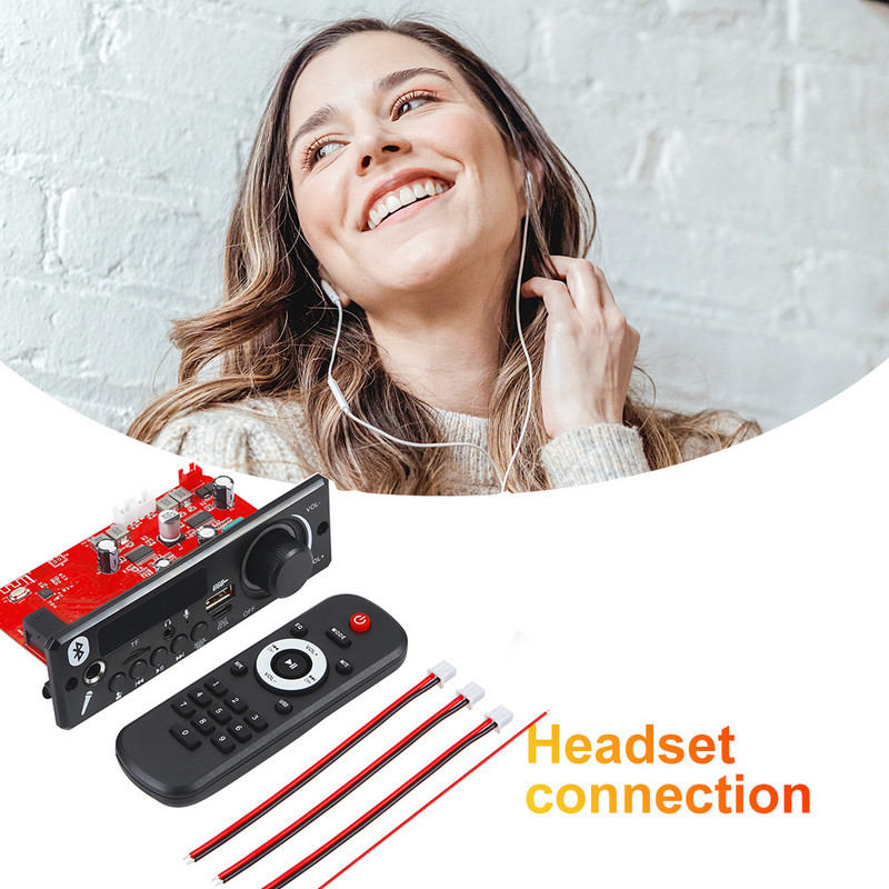 80W pojačalo DIY MP3 ploča dekodera 12V 160W Bluetooth glazbeni player Auto FM radio modul Mikrofon TF USB Handsfree zapis poziva