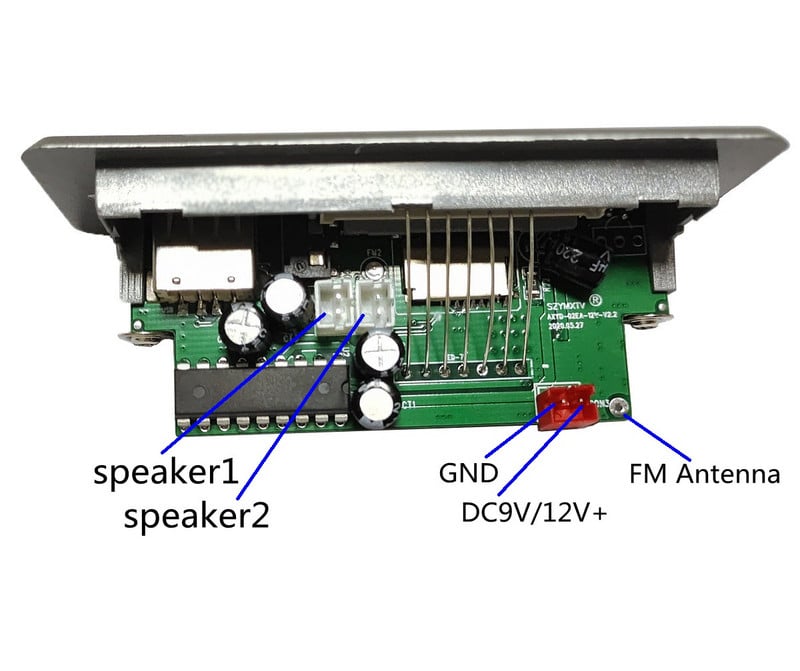 Reklamos 12V 2 * 5W MP3 radijo ekrano modulis su galios stiprintuvu MP3 dekodavimo plokšte FM Nixie vamzdžių ekrano garso dekoderis PCBA