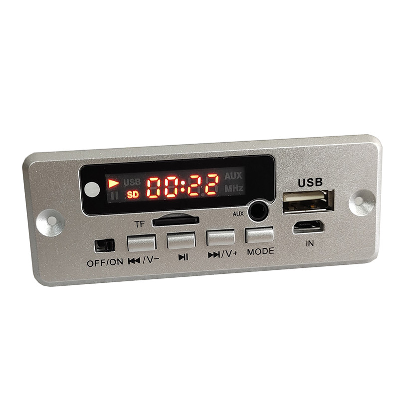 Reklamos 12V 2 * 5W MP3 radijo ekrano modulis su galios stiprintuvu MP3 dekodavimo plokšte FM Nixie vamzdžių ekrano garso dekoderis PCBA