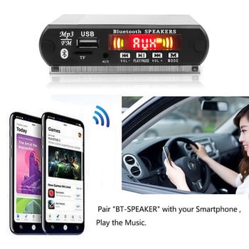 Εγγραφή Bluetooth5.0 Δέκτης 5V Car Kit Συσκευή αναπαραγωγής MP3 Αποκωδικοποιητής πίνακας Έγχρωμη οθόνη Ραδιόφωνο FM TF USB 3,5 mm AUX Ήχος για Iphone