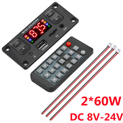 Kebidu Hands-free MP3 Player ploča dekodera 12V Bluetooth 5.0 50W pojačalo Auto FM radio modul Podrška FM TF USB AUX snimači