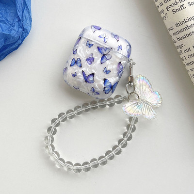Dreamy Butterfly Shell Breloc Brățară Decorați Husă pentru AirPods 1 2 Pro pentru Airpods 3 Husă drăguță, moale, rezistentă la șocuri