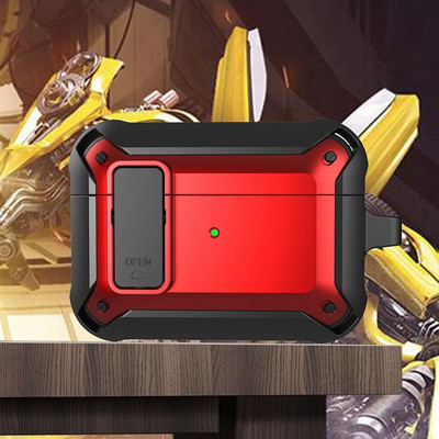 Switch Lock TPU+PC Bluetooth ausinių dėklas, skirtas Airpods 3 2021 Pro 2 Luxury Armor ausinių dėklas, skirtas Airpods 1/2/Pro Cover