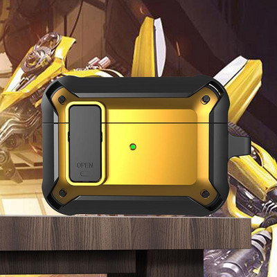 Switch Lock TPU+PC Bluetooth ausinių dėklas, skirtas Airpods 3 2021 Pro 2 Luxury Armor ausinių dėklas, skirtas Airpods 1/2/Pro Cover