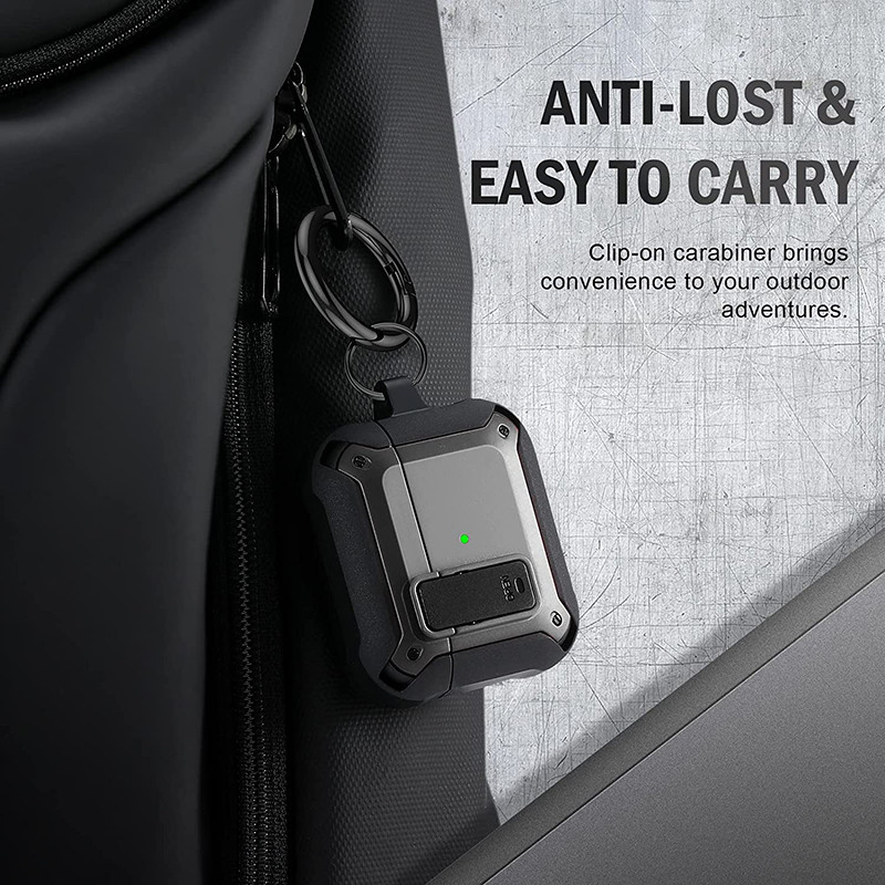 Switch Lock TPU+PC Bluetooth ausinių dėklas, skirtas Airpods 3 2021 Pro 2 Luxury Armor ausinių dėklas, skirtas Airpods 1/2/Pro Cover