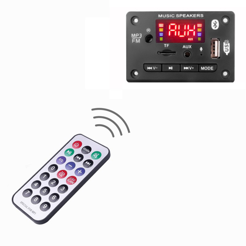 Player MP3 Decodor Placă mâini libere 5V 12V Bluetooth 5.0 Modul radio FM pentru mașină Suport FM TF USB Înregistratoare AUX