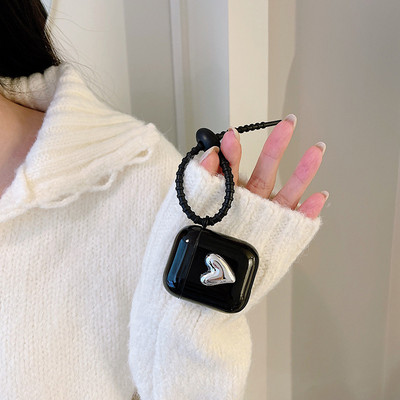 Husă drăguță, retro, bej, pentru Apple AirPods 1 2, a treia generație, husă Bear Cherry pentru AirPods Pro Husă, breloc, șnur, husă de lux