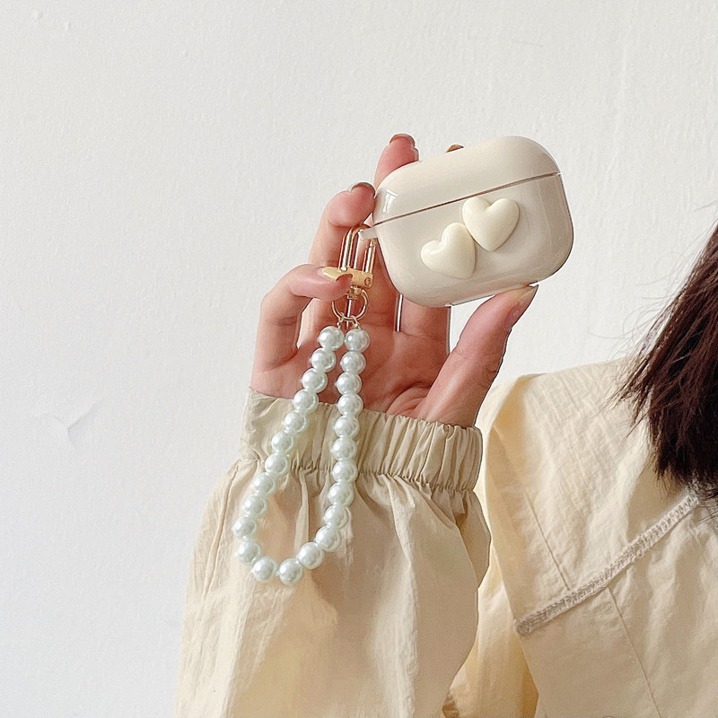 Armas retrobeež ümbris Apple AirPodsidele 1 2 3. põlvkonna Bear Cherry ümbris AirPods Pro ümbrisele võtmehoidja kaelarihma luksuslik ümbris