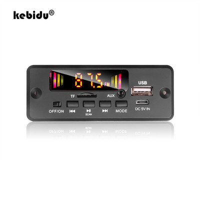 Bluetooth 5.0 Ραδιόφωνο αυτοκινήτου MP3 Player Αποκωδικοποιητής Πίνακας DC 5V 12V 32V Handsfree Υποστήριξη Εγγραφή FM TF Κάρτα SD AUX 2 x 3W Ενισχυτής