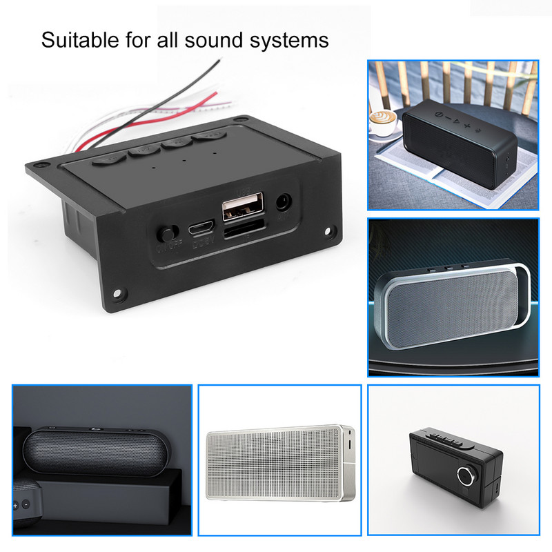 kebidu laisvų rankų įranga 5V Mini MP3 dekoderio plokštės palaikymas Skambutis Bluetooth 5.0 dekodavimo modulis MP3 WAV AUX TF kortelė USB 2*5W stiprintuvas