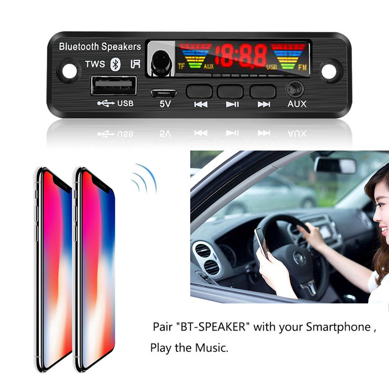 APE MP3 dekoodri plaat 5 V TWS Bluetooth 5.0 juhtmevaba FM-raadio MP3-mängija võimendi tugi TF USB AUX heli salvestamine vabakäeseade