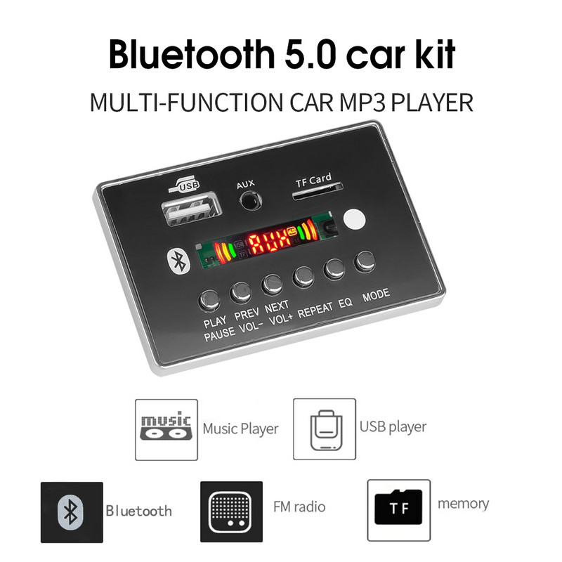 5V 12V auto MP3 prehrávač Bluetooth MP3 dekodér dekódovacia doska modul diaľkovej dosky podpora TF USB FM rekordér hovory handsfree