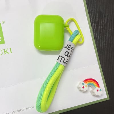 Za Airpods 2 Pro 1 3 Futrola za slušalice Fluorescencija Narančasta Zelena Kućišta za privjeske za ključeve Slatka mekana silikonska jednobojna maska za slušalice