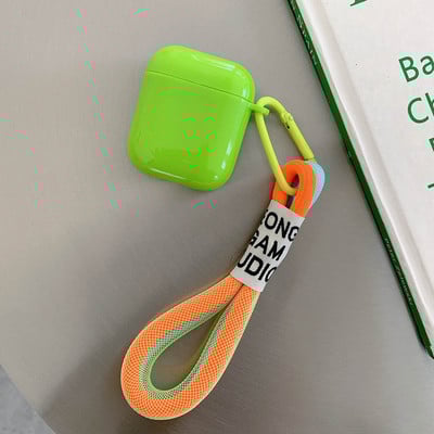 Za Airpods 2 Pro 1 3 Futrola za slušalice Fluorescencija Narančasta Zelena Kućišta za privjeske za ključeve Slatka mekana silikonska jednobojna maska za slušalice