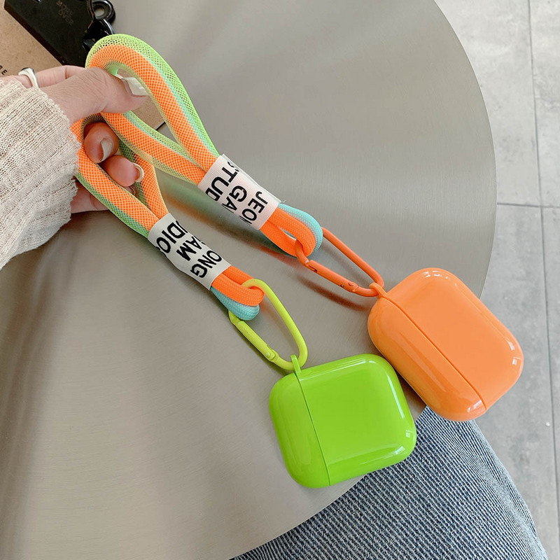 Za Airpods 2 Pro 1 3 Futrola za slušalice Fluorescencija Narančasta Zelena Kućišta za privjeske za ključeve Slatka mekana silikonska jednobojna maska za slušalice