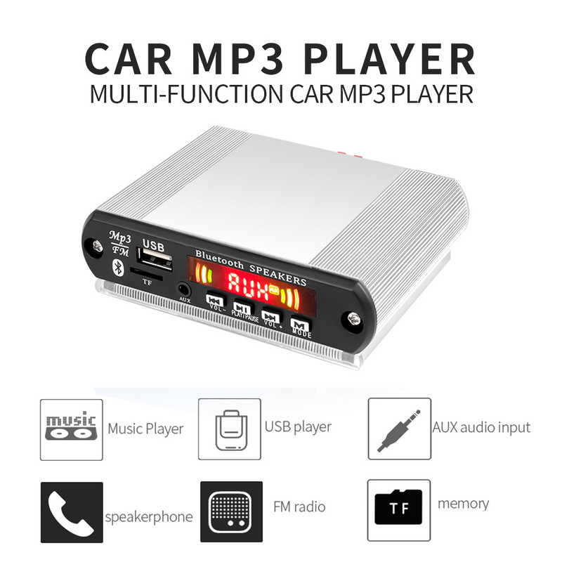 DC 5V 12V 15W stiprintuvas MP3 WMA dekoderio plokštė Bluetooth 5.0 MP3 grotuvas DIY Shell Box palaikymas USB TF FM garso modulio įrašymas