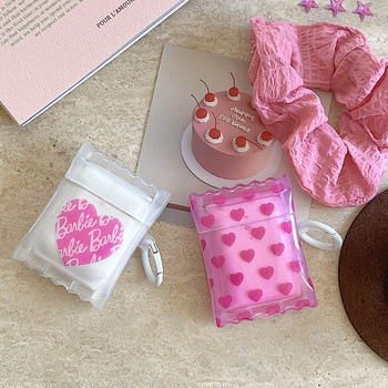 Θήκη ακουστικών Pink Heart Candy για AirPods 1/2 3 Pro 2 Προστατευτικό κάλυμμα για 3η θήκη AirPod Γλυκό ροζ κόκκινο για κορίτσια Κοχύλι μπρελόκ