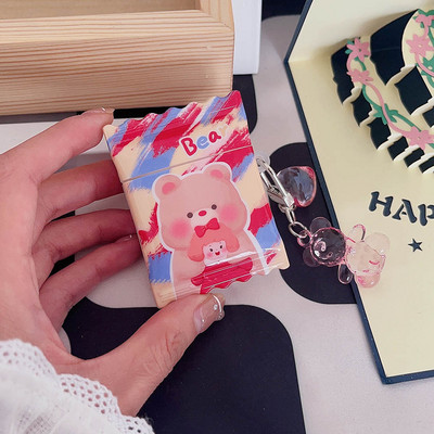 Husă pentru căști Pink Heart Candy pentru AirPods 1/2 3 Pro 2 Husă de protecție pentru AirPod 3rd Husă Sweet Rose Red Girls Shell Breloc