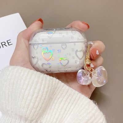 Husă pentru căști Pink Heart Candy pentru AirPods 1/2 3 Pro 2 Husă de protecție pentru AirPod 3rd Husă Sweet Rose Red Girls Shell Breloc