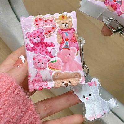 Husă pentru căști Pink Heart Candy pentru AirPods 1/2 3 Pro 2 Husă de protecție pentru AirPod 3rd Husă Sweet Rose Red Girls Shell Breloc