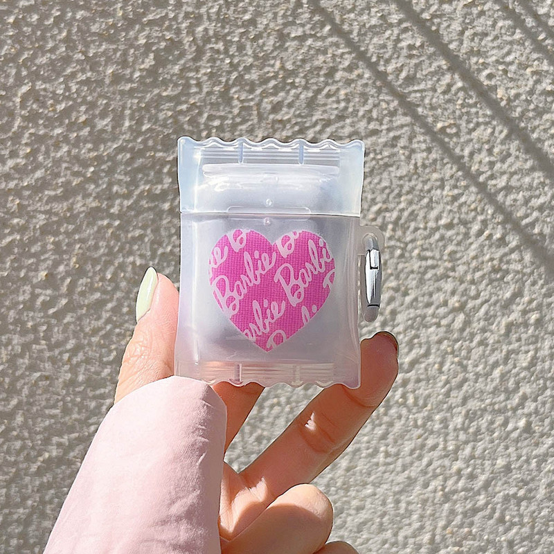 Husă pentru căști Pink Heart Candy pentru AirPods 1/2 3 Pro 2 Husă de protecție pentru AirPod 3rd Husă Sweet Rose Red Girls Shell Breloc