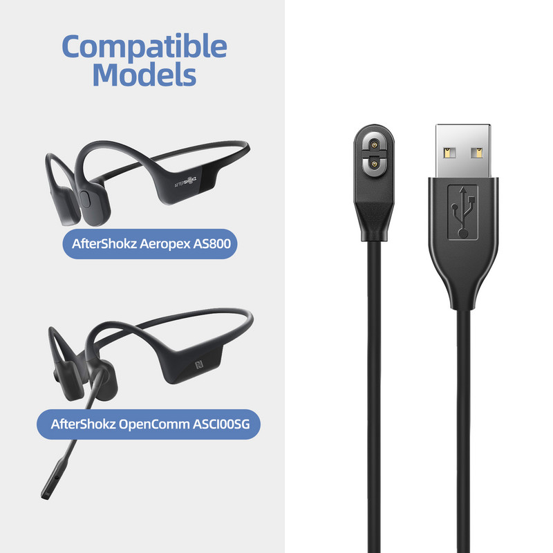 Bone Conduction fejhallgató töltőkábel Bluetooth-kompatibilis fülhallgató tápkábel After Shokz Aeropex AS800 AS803 készülékhez