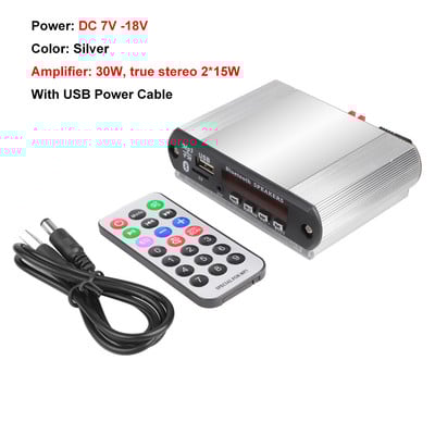 Ενισχυτής 6W/30W Bluetooth MP3 Αποκωδικοποιητής Σετ αλουμινίου USB Μονάδα ραδιοφώνου TF FM Ασύρματη συσκευή εγγραφής MP3 player για κιτ αυτοκινήτου