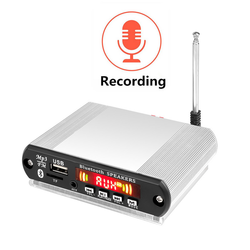 Ενισχυτής 6W/30W Bluetooth MP3 Αποκωδικοποιητής Σετ αλουμινίου USB Μονάδα ραδιοφώνου TF FM Ασύρματη συσκευή εγγραφής MP3 player για κιτ αυτοκινήτου