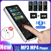 Noul player de muzică MP3 MP4 cu atingere metalică de 1,8 inci compatibil Bluetooth 5.0 Radio Fm Redare video 8/32 GB E-book Player Hifi Walkman