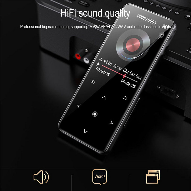 Player MP4 de 1,8 inci cu difuzor Bluetooth Microfon Tasta tactilă Radio FM Redare video E-book HIFI Metal MP4 Player muzical Walkman