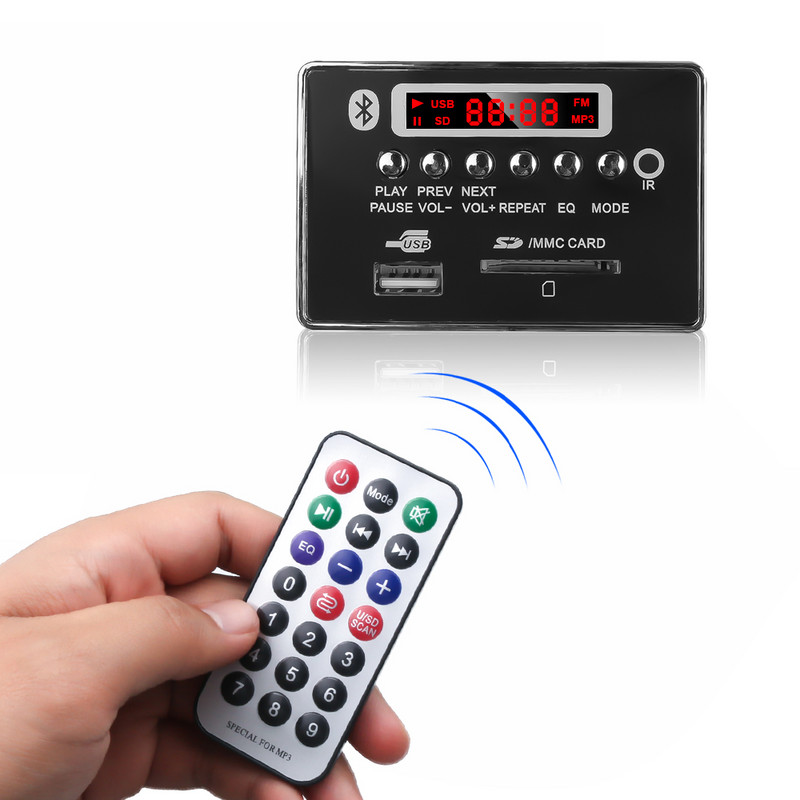 Placă de decodor MP3 hands-free kebidu Modul Bluetooth pentru mașină USB MP3 Player USB FM Aux Radio pentru mașină telecomandă integrată Nou