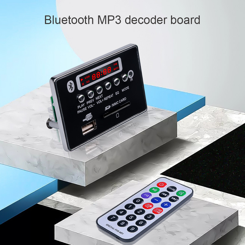 Placă de decodor MP3 hands-free kebidu Modul Bluetooth pentru mașină USB MP3 Player USB FM Aux Radio pentru mașină telecomandă integrată Nou