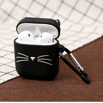 Калъф за сладка брадата котка за Apple Airpods 1 2 Силиконов мек безжичен калъф за Bluetooth слушалки за Airpods Charing Box Shell