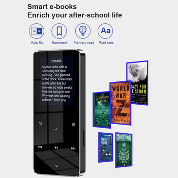 1,8-инчов метален сензорен екран MP4 MP3 Bluetooth 5.0 HiFi музикален плейър Поддържа карта Електронна книга Преносим ученически Walkman с FM радио