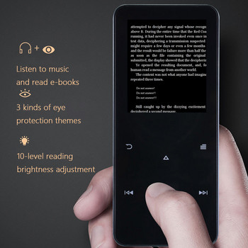 1,8-инчов метален сензорен екран MP4 MP3 Bluetooth 5.0 HiFi музикален плейър Поддържа карта Електронна книга Преносим ученически Walkman с FM радио