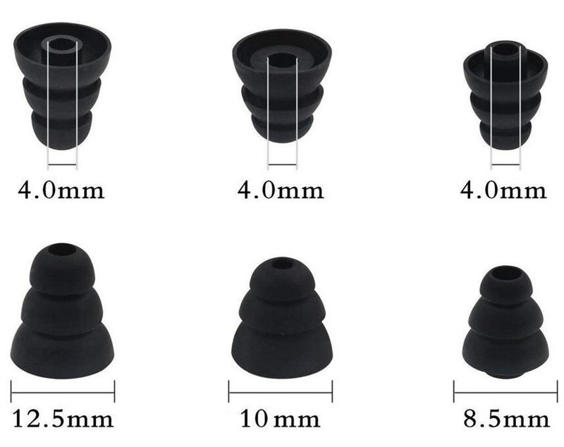 20kom Triple Flange Jastučići za uši Jastučići za uši Jastučići za uši Jastučići za uši Gelovi za unutarnji promjer 4mm-5mm Slušalice Dodaci za slušalice koje se stavljaju u uho