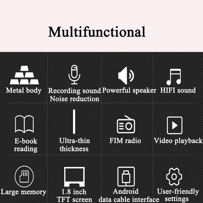 Fierbinte MP4 de înaltă calitate cu căști Ecran de 1,8 inci LCD Media Joc video Film Radio FM Player de muzică MP4 de generația a 3-a