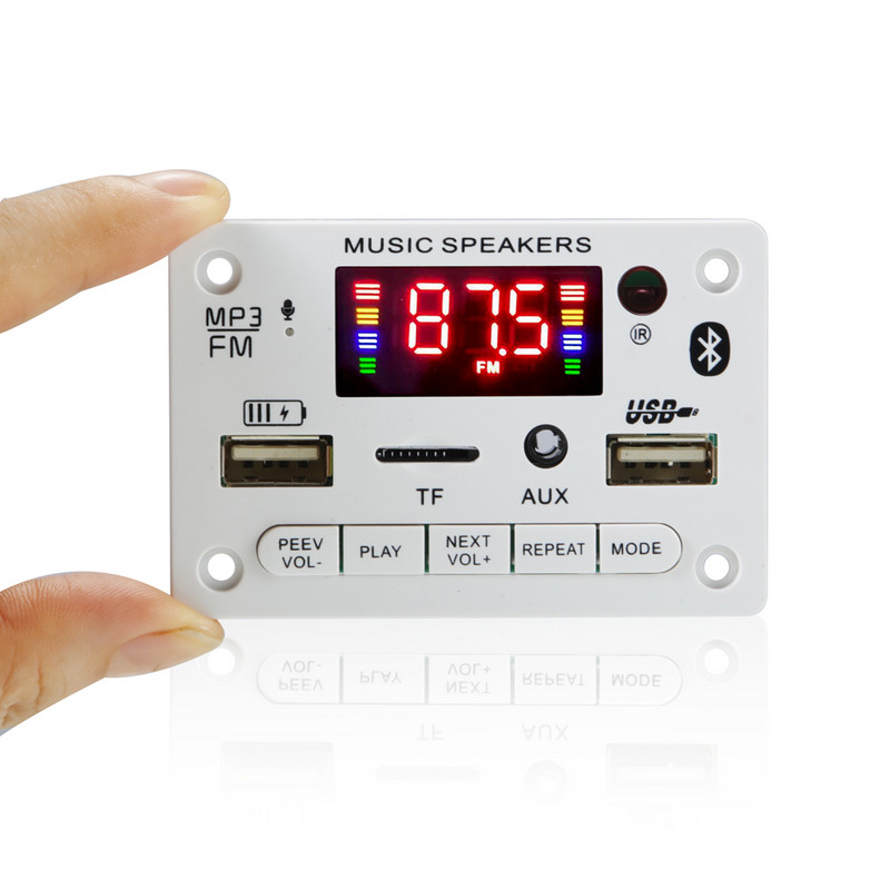 ARuiMei mikrofon kihangosító 6v-12v Bluetooth5.0 MP3 dekódoló tábla modul vezeték nélküli autós USB MP3 lejátszó TF kártyahely / USB / FM