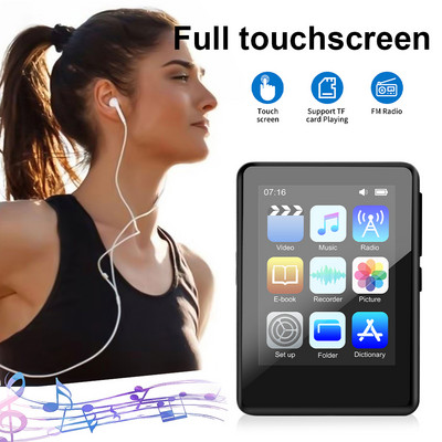 2022 Το νεότερο Bluetooth 5.0 Metal MP3 Player Ενσωματωμένο ηχείο με πλήρη οθόνη αφής με E-book ραδιόφωνο FM εγγραφή βίντεο MP4 player