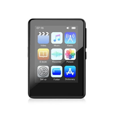 Cel mai nou 2022 Bluetooth 5.0 Metal MP3 Player Ecran tactil complet Difuzor încorporat cu E-book Radio FM Înregistrare Video Player MP4