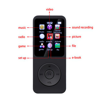 Έγχρωμη οθόνη 1,8 ιντσών Mini Bluetooth MP3 Player E-book Sports MP3 MP4 FM Radio Walkman Φοιτητικά προγράμματα αναπαραγωγής μουσικής για Win8 XP VISTA