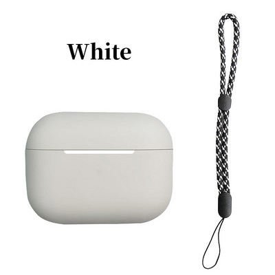 Za Airpods Pro 2 Silikonsko kućište s uzicom Obična boja Poklopac za slušalice Za Apple Air Pod Pro 2 Generation Pro2 2022 Futrola Funda