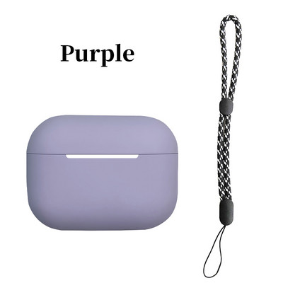 Za Airpods Pro 2 Silikonsko kućište s uzicom Obična boja Poklopac za slušalice Za Apple Air Pod Pro 2 Generation Pro2 2022 Futrola Funda