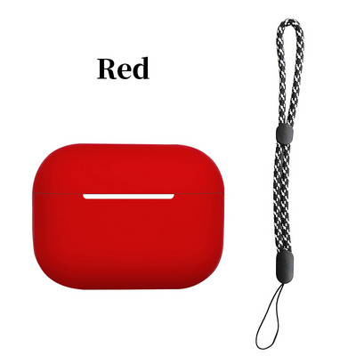 Za Airpods Pro 2 Silikonsko kućište s uzicom Obična boja Poklopac za slušalice Za Apple Air Pod Pro 2 Generation Pro2 2022 Futrola Funda