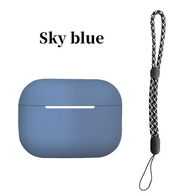 Za Airpods Pro 2 Silikonsko kućište s uzicom Obična boja Poklopac za slušalice Za Apple Air Pod Pro 2 Generation Pro2 2022 Futrola Funda