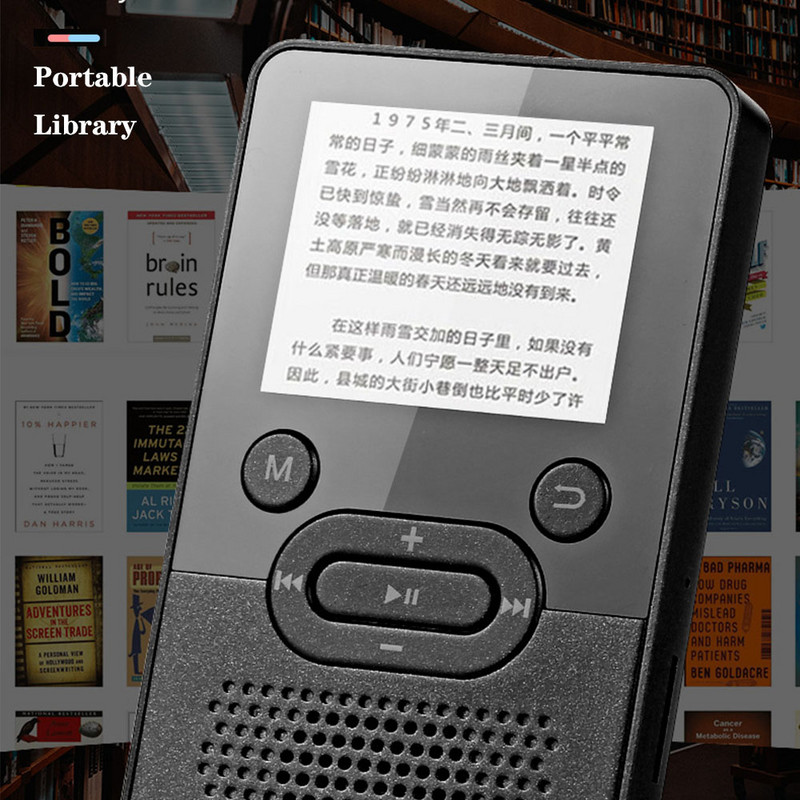 Új Bluetooth MP4 zenelejátszó Beépített 4G /8G HiFi rádióval /FM/Rögzítés/e-könyv /videó MP4 lejátszó Tf kártya támogatása