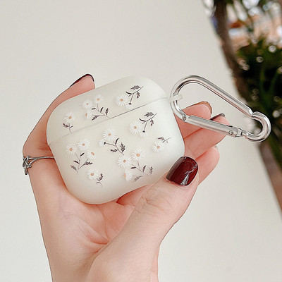 Világító aranyos virágos mosolygó szív AirPods tokok matt szilikon fülhallgató tok Apple AirPod Pro 2 3 1 sötétben világít horoggal