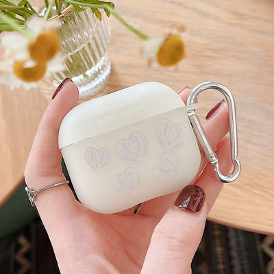 Világító aranyos virágos mosolygó szív AirPods tokok matt szilikon fülhallgató tok Apple AirPod Pro 2 3 1 sötétben világít horoggal